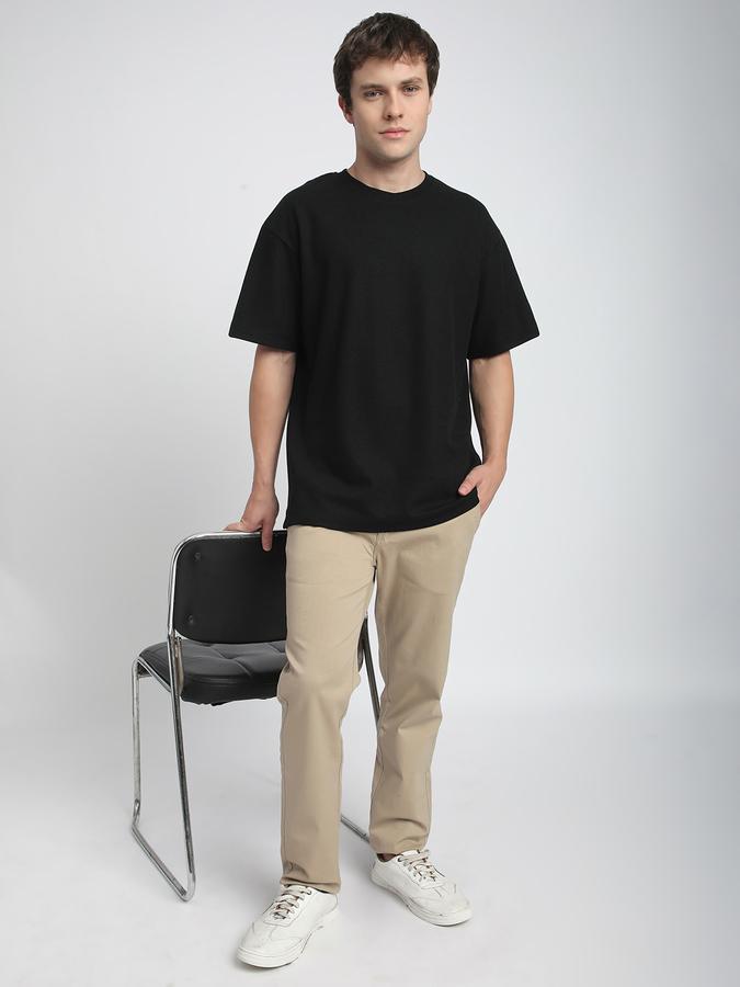 Men Polycotton Loose Fit Crew Neck Solid T-shirt