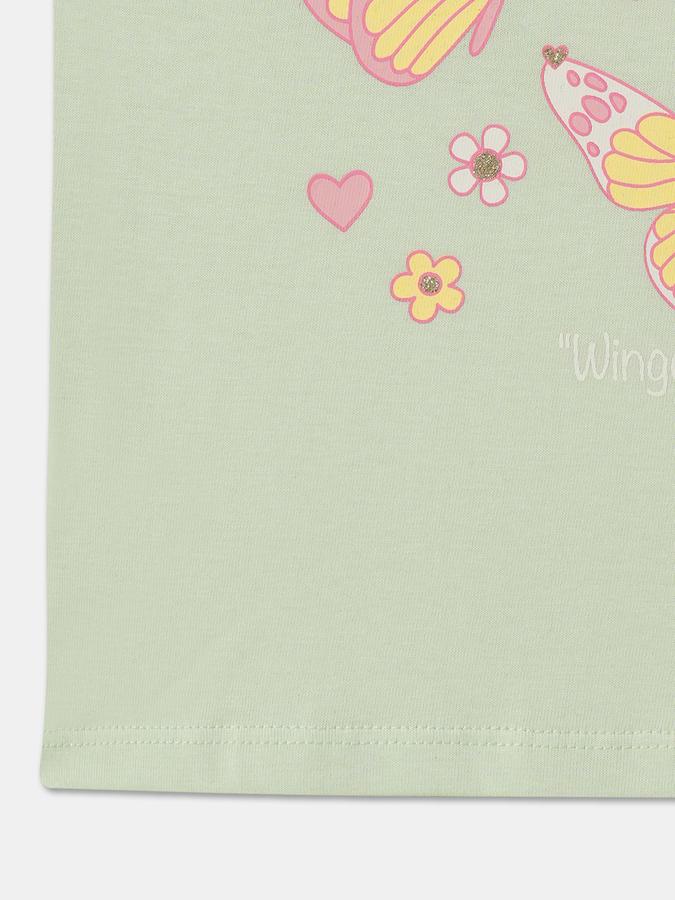Baby Girls Graphic Print Pure Cotton Regular T Shirt image number 3
