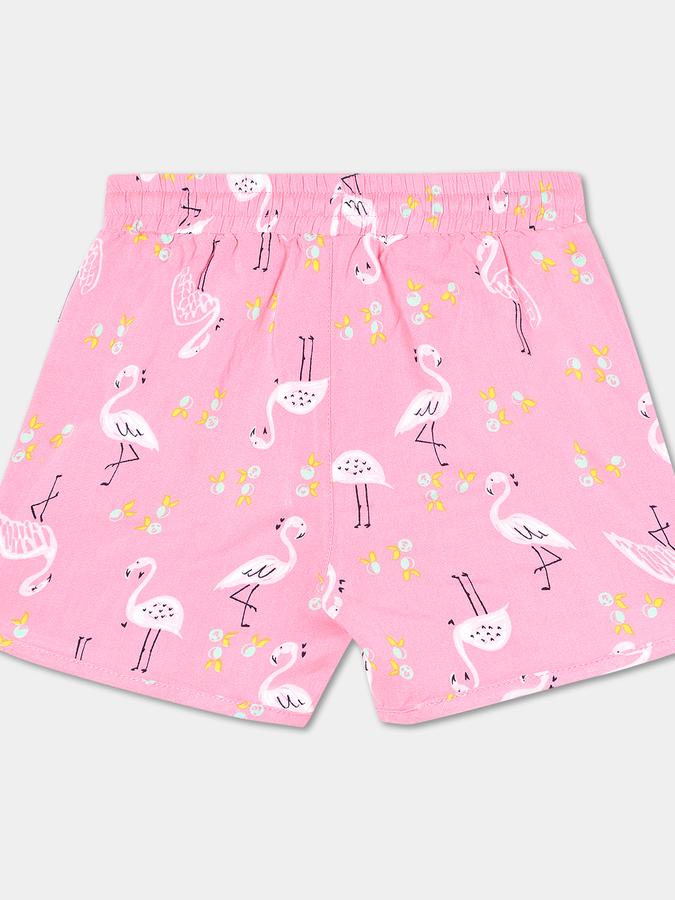 Girls Rayon Relaxed Drawstring Waist Printed Shorts