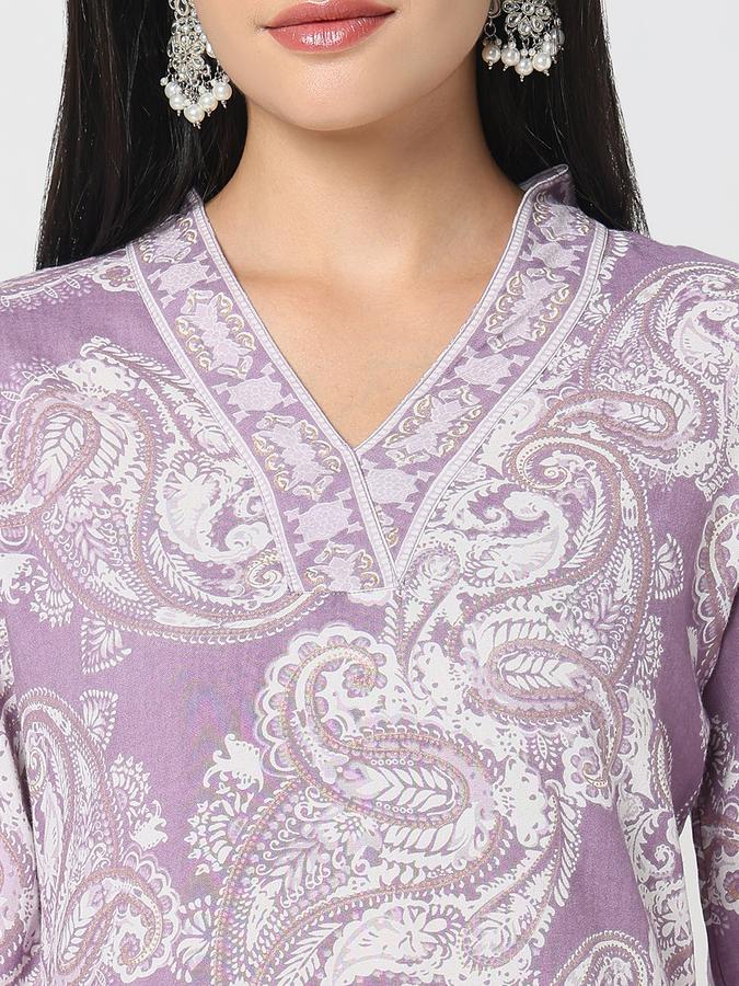 R&B Women's Lilac Printed Kurta
