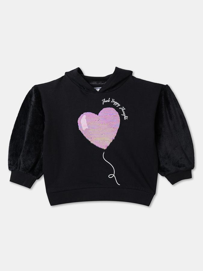 Full Sleeve Graphic Print Girls Sweatshirt 