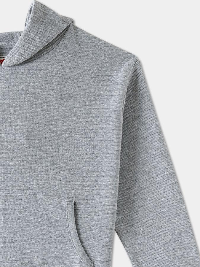 Boys Cotton Relaxed Fit Hooded Textured Hoodie