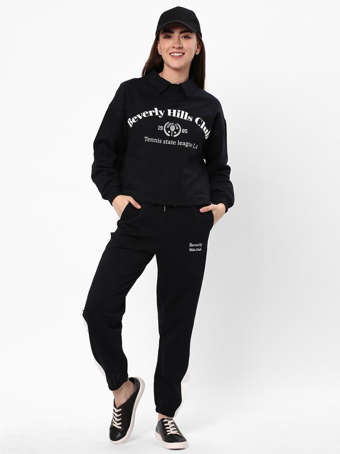 Women Typographic Print Cuffed Joggers   image number 1