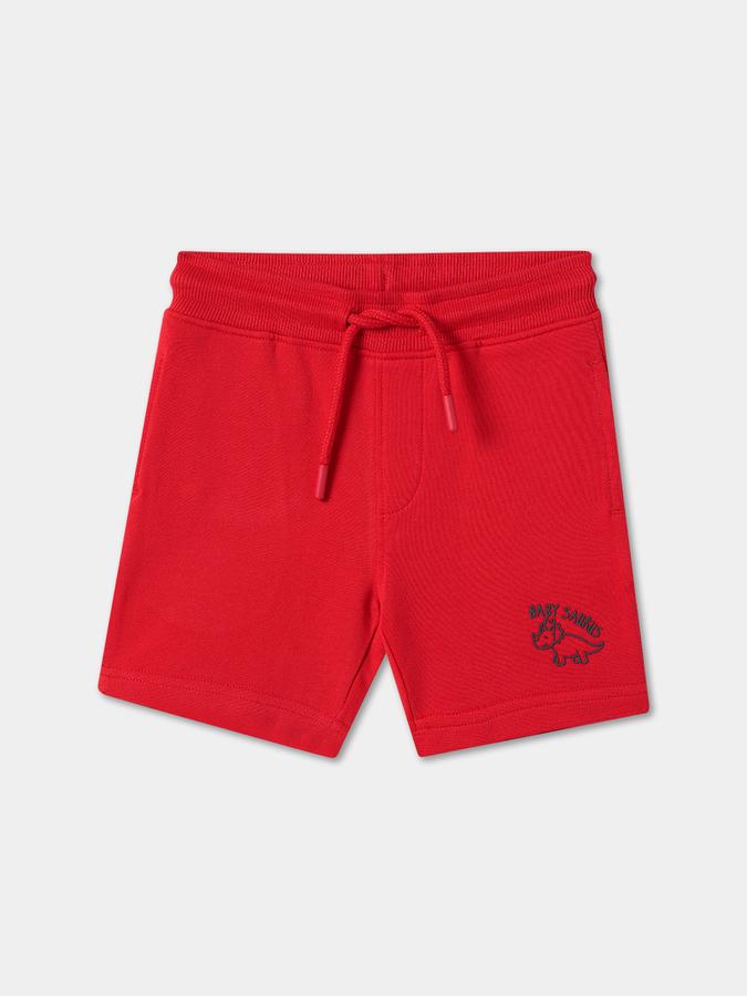 Boys Cotton Relaxed Fit Drawstring Waist Clean Hem Shorts