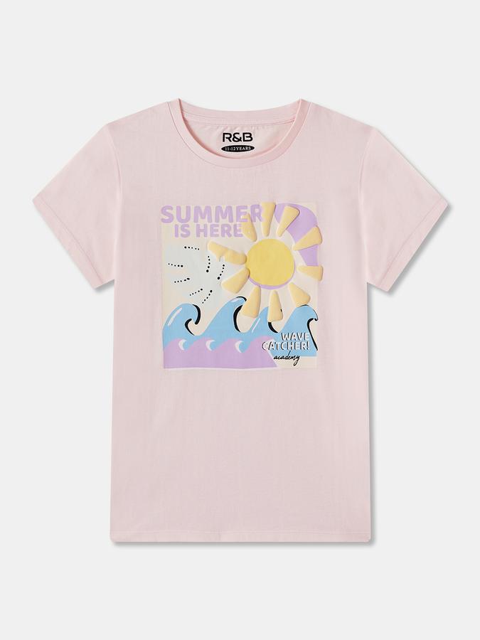 Printed T-Shirt with Crew Neck and Short Sleeves