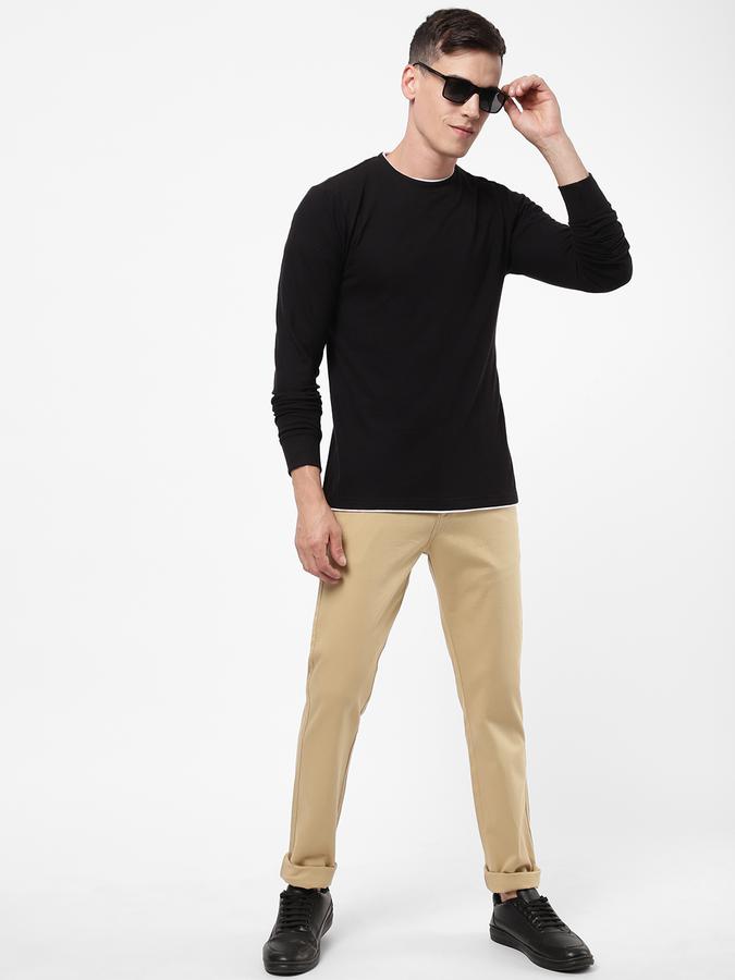 R&B Men Khaki Casual Trousers image number 1