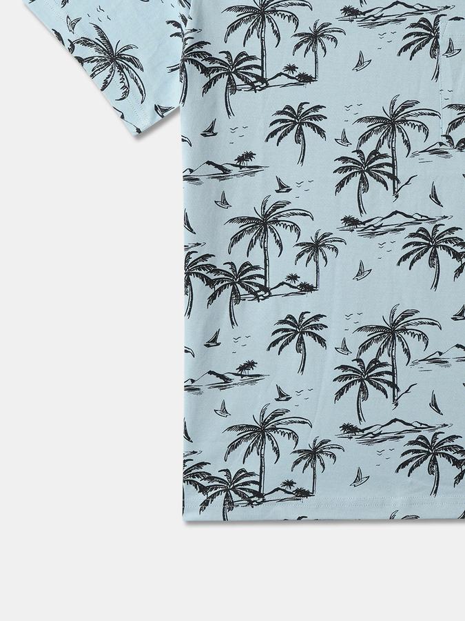 Tropical Print Crew-Neck T-Shirt image number 3