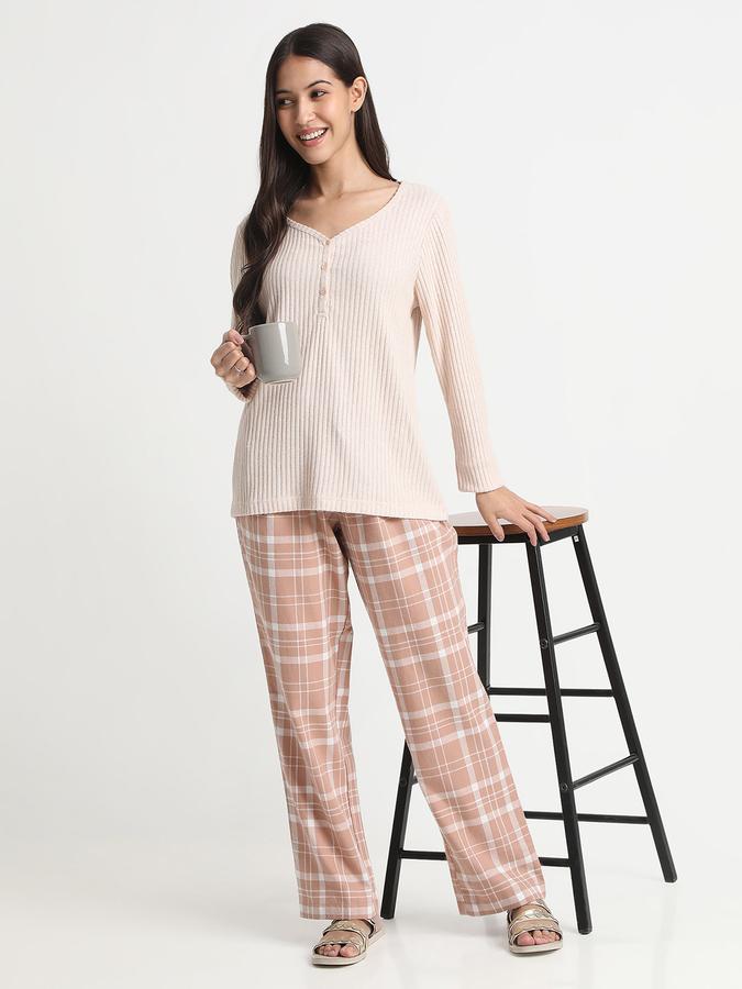 Women Flannel Relaxed Fit Drawstring Plaid Pajama Pants