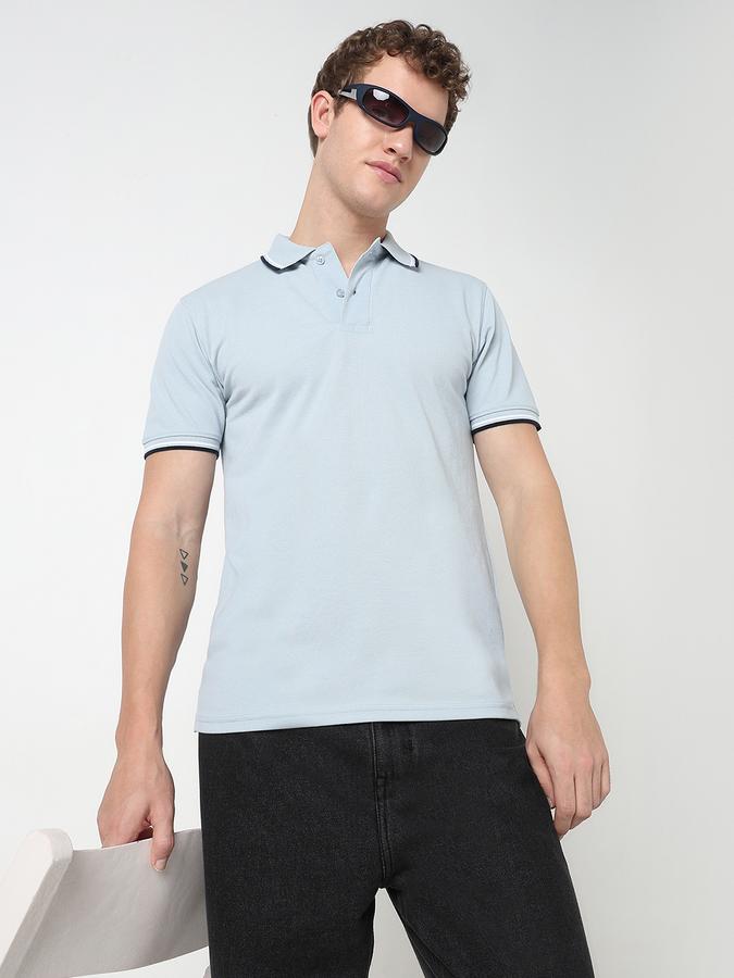 Contrast Tipping Polo T-Shirt with Short Sleeves