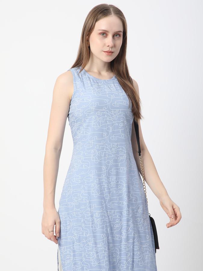 Women Rayon Regular Fit Round Neck Printed Kurta