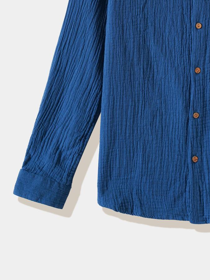 Boys Cotton Regular Fit Long Sleeve Textured Shirt