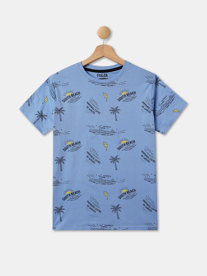 Boys Printed Relaxed Fit Crew-Neck T-Shirt