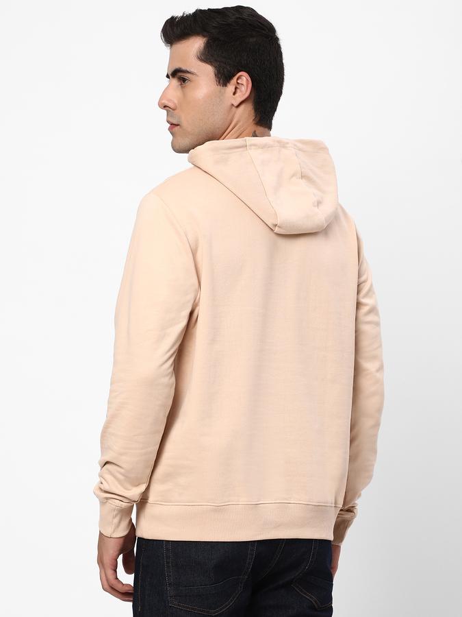 Men Fleece Regular Fit Hooded Graphic Sweatshirt