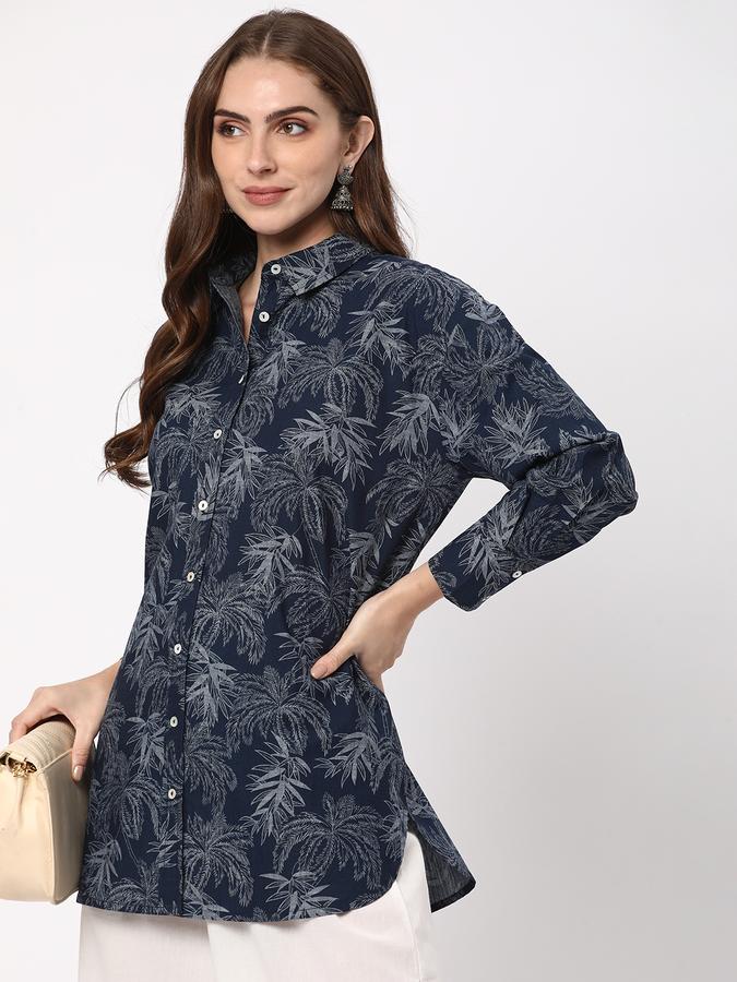 Women Tropical Relaxed Fit Top with Collar Neck image number 0