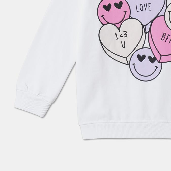 Girls Graphic Print Round-Neck Sweatshirt image number 3