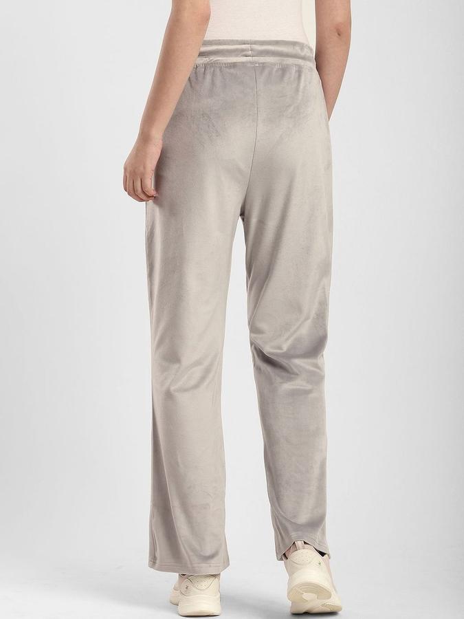 R&B Women Grey Solid Relaxed Fit Trousers
