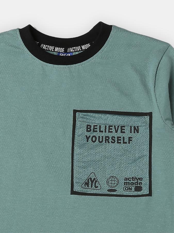 Boys Cotton Embellished T-shirt And Solid Shorts Set