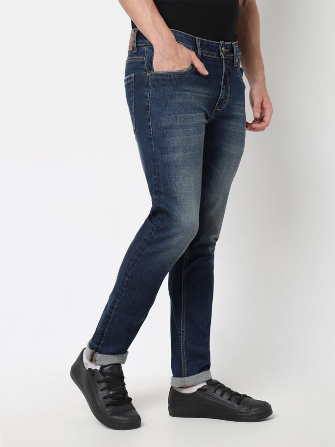 Men Cotton Slim Fit Mid Rise Clean Look Jeans