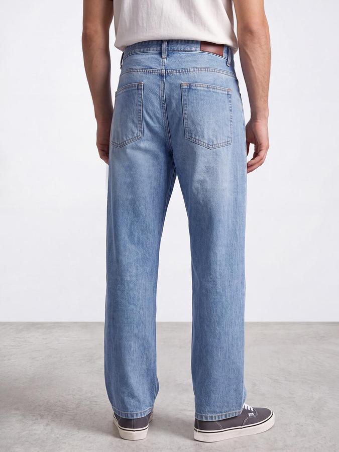 R&B Men Mid Blue Mid-Rise Baggy Fit Jeans