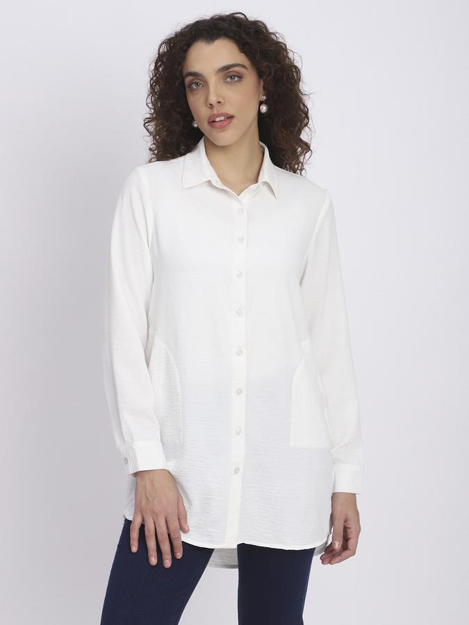 R&B Women Off White Solid Shirt