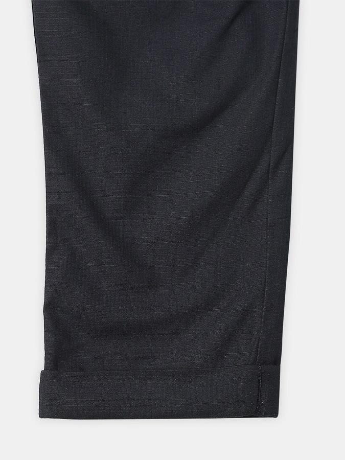 R&B Boys Blue Solid Regular Fit Trousers