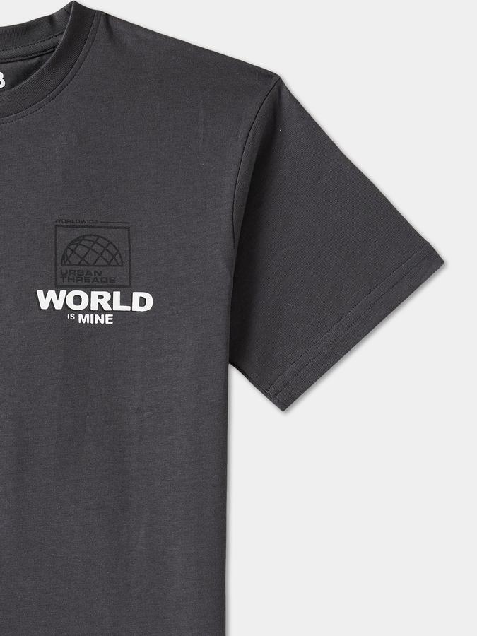 Boys Cotton Regular Fit Crew Neck Graphic T-shirt