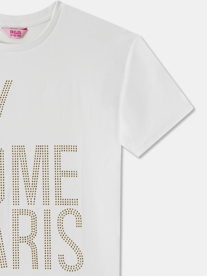 Studded T-Shirt With Crew Neck and Short Sleeves image number 2