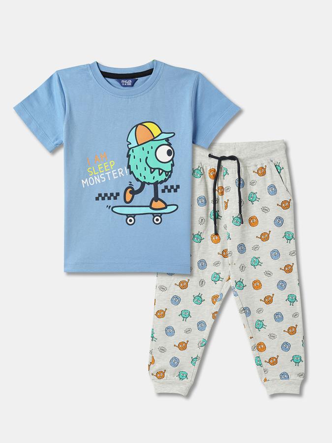 Boys Graphic Print Short Sleeve Crew Neck Sleepwear Set