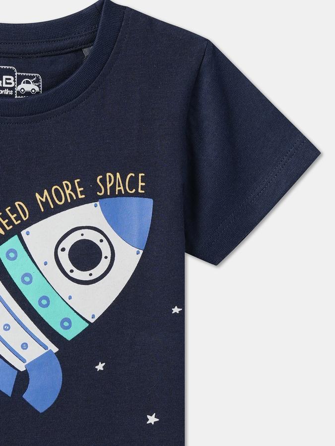 Boys Cotton Regular Fit Crew Neck Graphic T-shirt