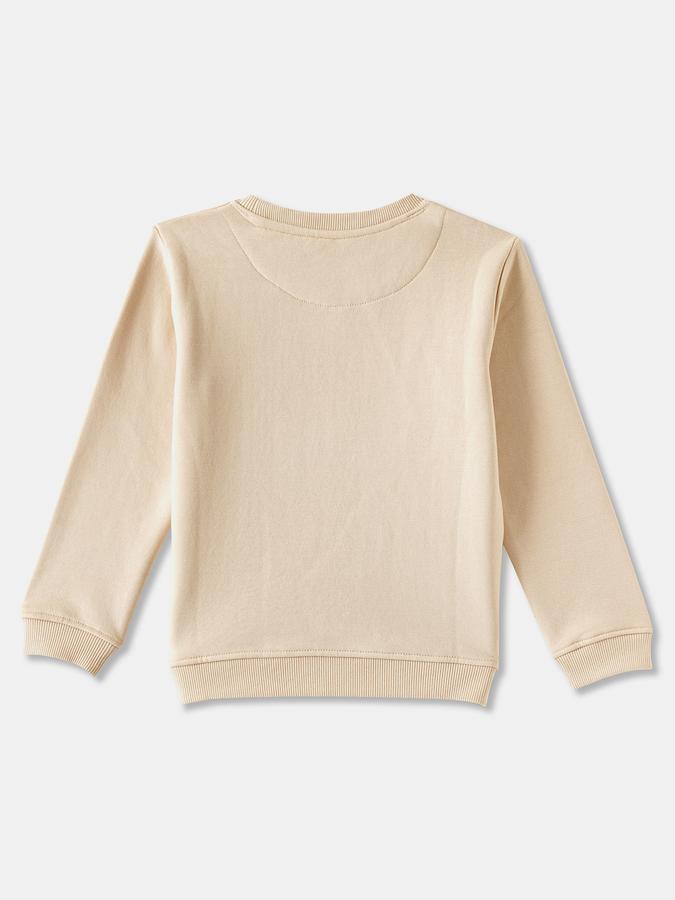 Girls Cotton Blend Regular Fit Crew Neck Graphic Sweatshirt