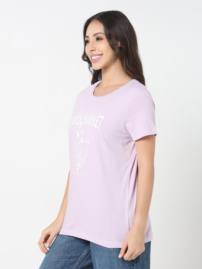 Women Cotton Relaxed Fit Round Neck Graphic T-shirt