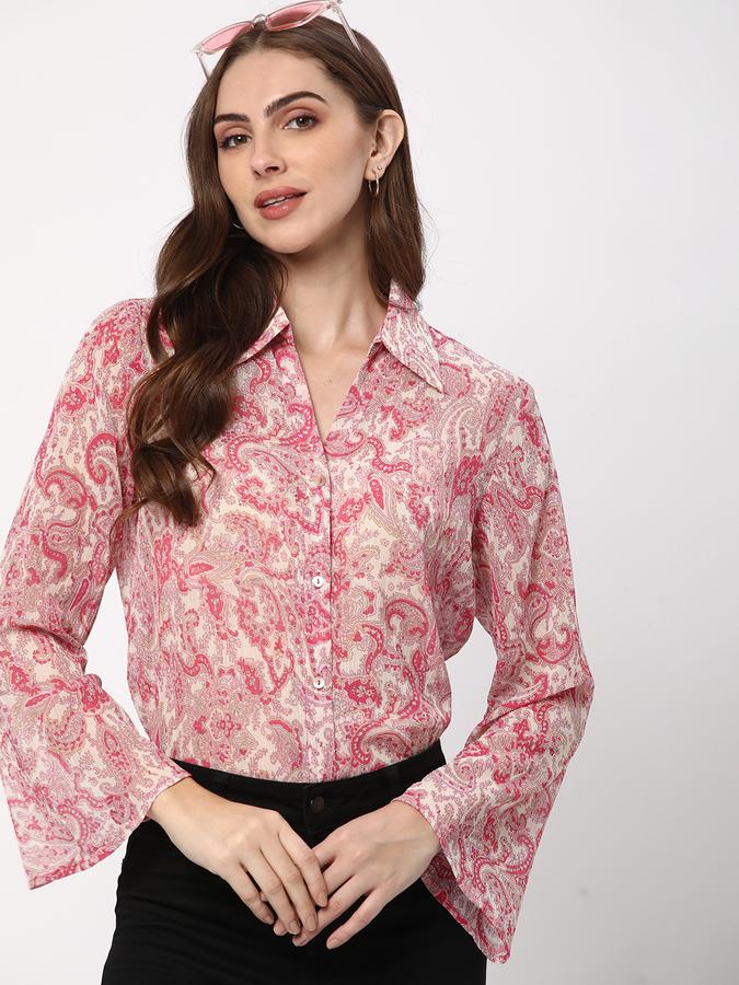 Women Paisley Print Slim Fit Shirt-Styled Top image number 0