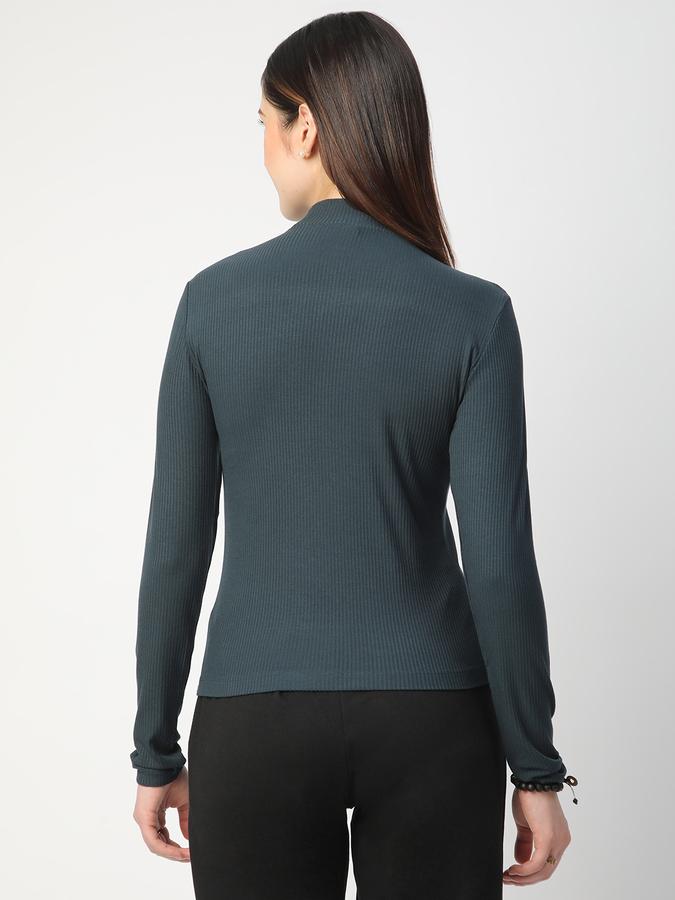Solid Women High Neck T-Shirt image number 2