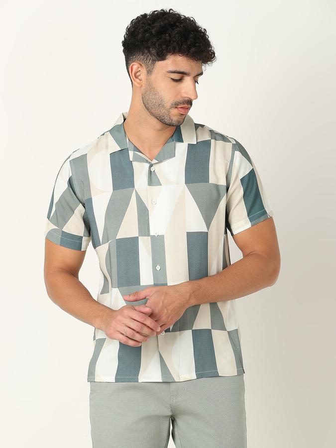 Cuban Collar Shirt with Short Sleeves image number 0