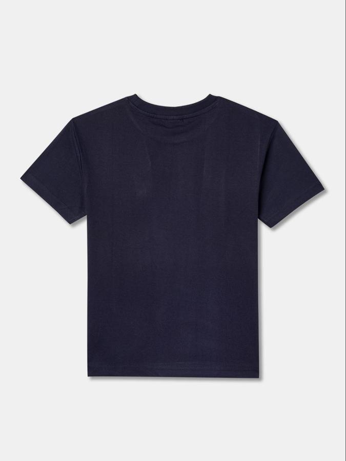 R&B Black Cotton Round Neck Printed Boy T-Shirt