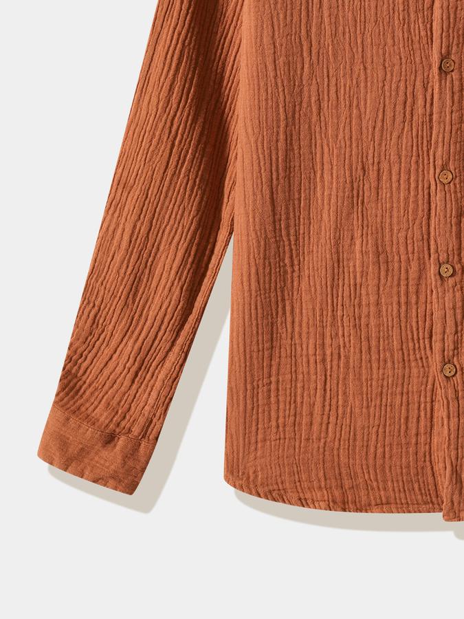 Boys Cotton Regular Fit Long Sleeve Textured Shirt