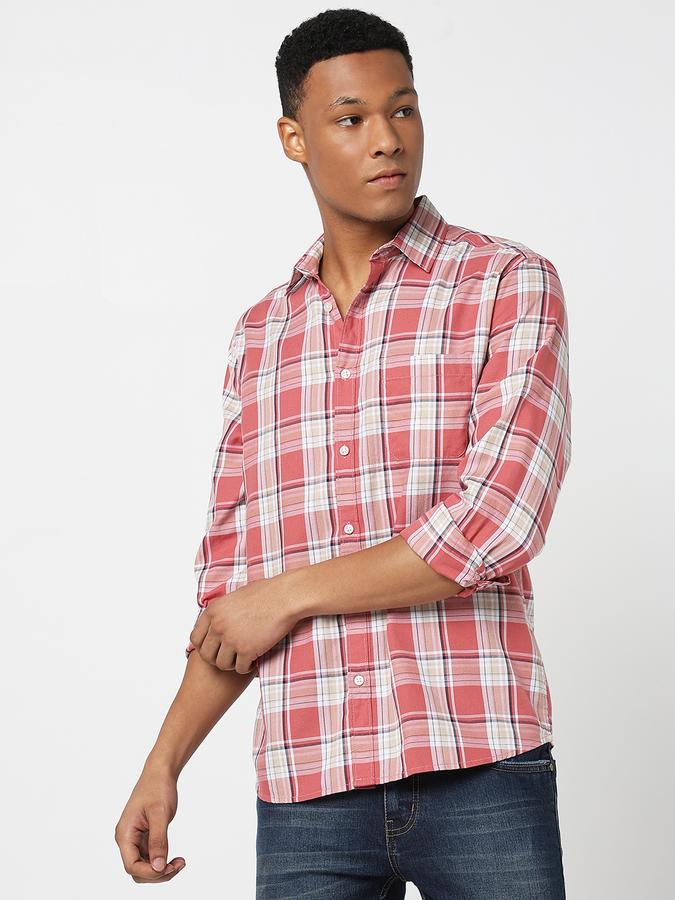 Men Shirt with Spread Collar  image number 1