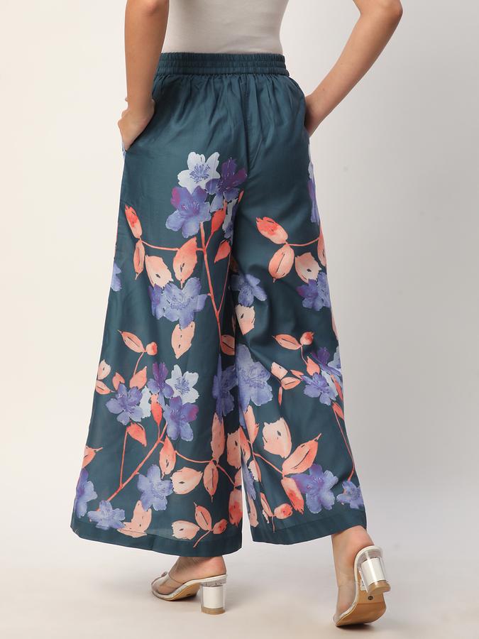 Women Rayon Palazzo Elasticated Waist Printed Trousers