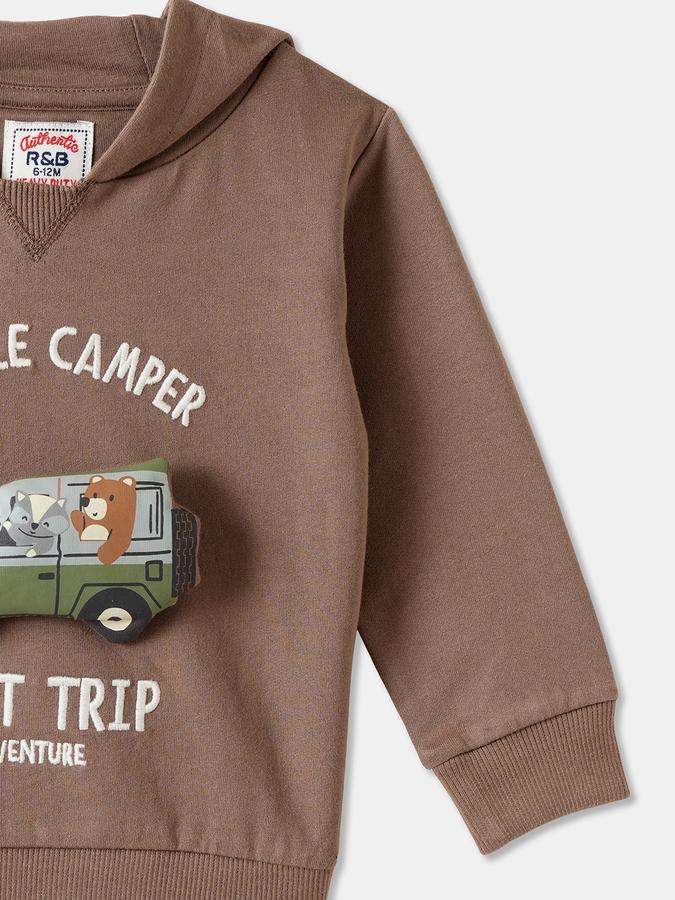 Boys Cotton Relaxed Fit Hooded Graphic Hoodie