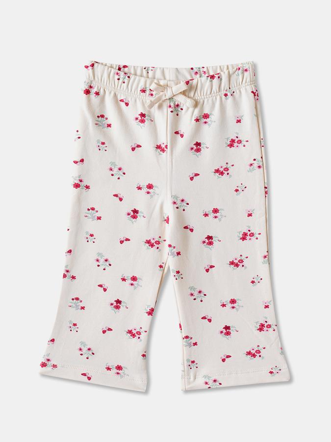 Girls Fleece Floral Sweatshirt And Trousers Set