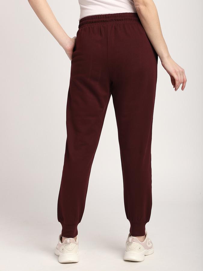R&B Women Wine Solid Joggers