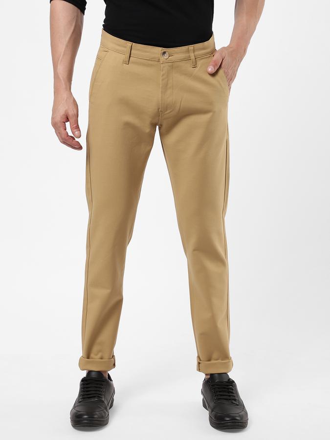 R&B Men Beige Casual Trousers image number 0