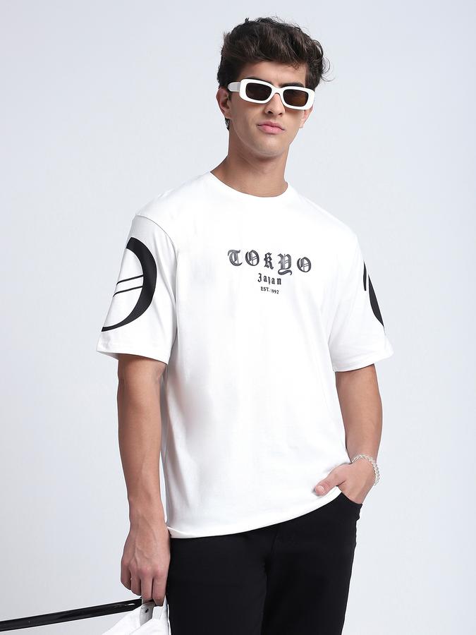 Men Cotton Regular Fit Crew Neck Graphic T-shirt