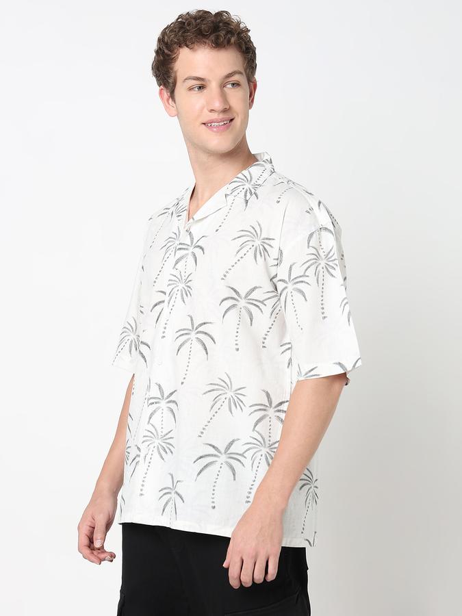 R&B MENS Short Sleeve CASUAL SLUB All Over printed SHIRT- RELAX FIT image number 2