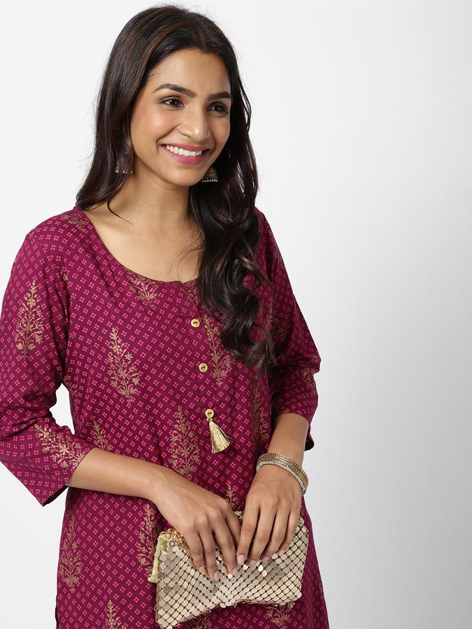 R&B Wine Women Kurtas image number 0
