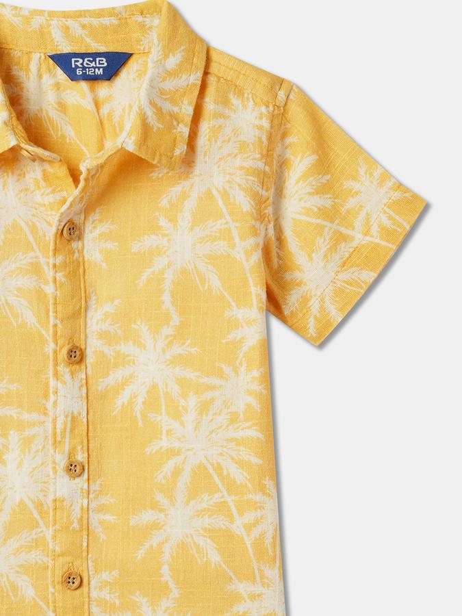 Boys Tropical Print Relaxed Fit Shirt image number 2