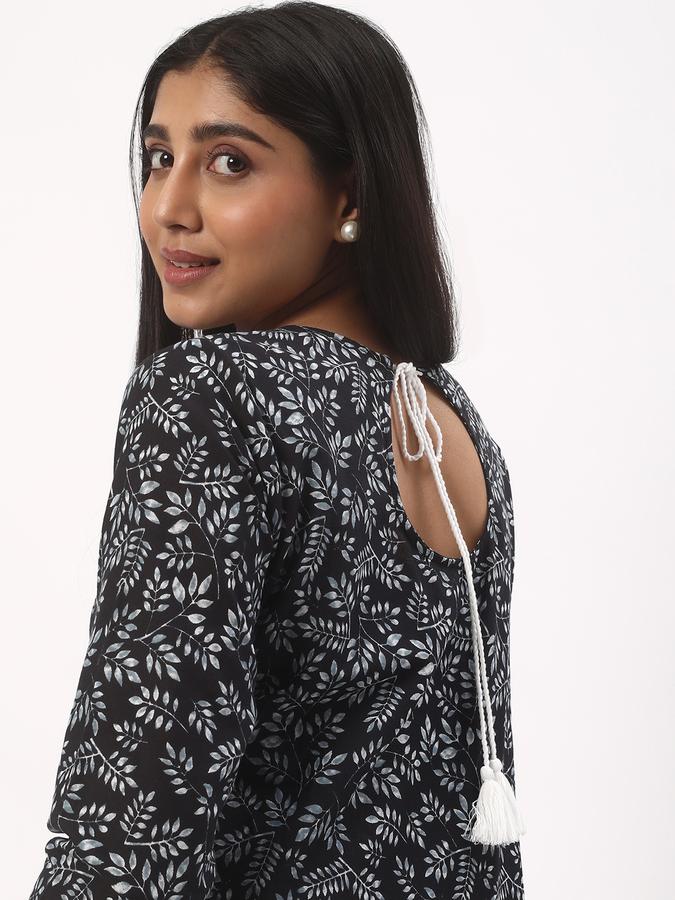 Women Leaf Print Straight Kurta image number 0
