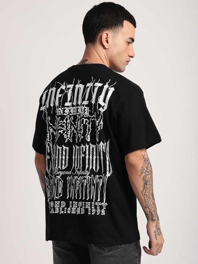 R&B Men's Black Printed T-Shirt