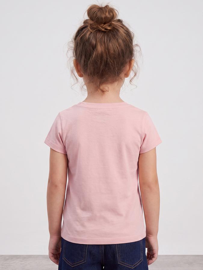R&B Girls Pink Bow Graphic Print Short Sleeves Tshirt