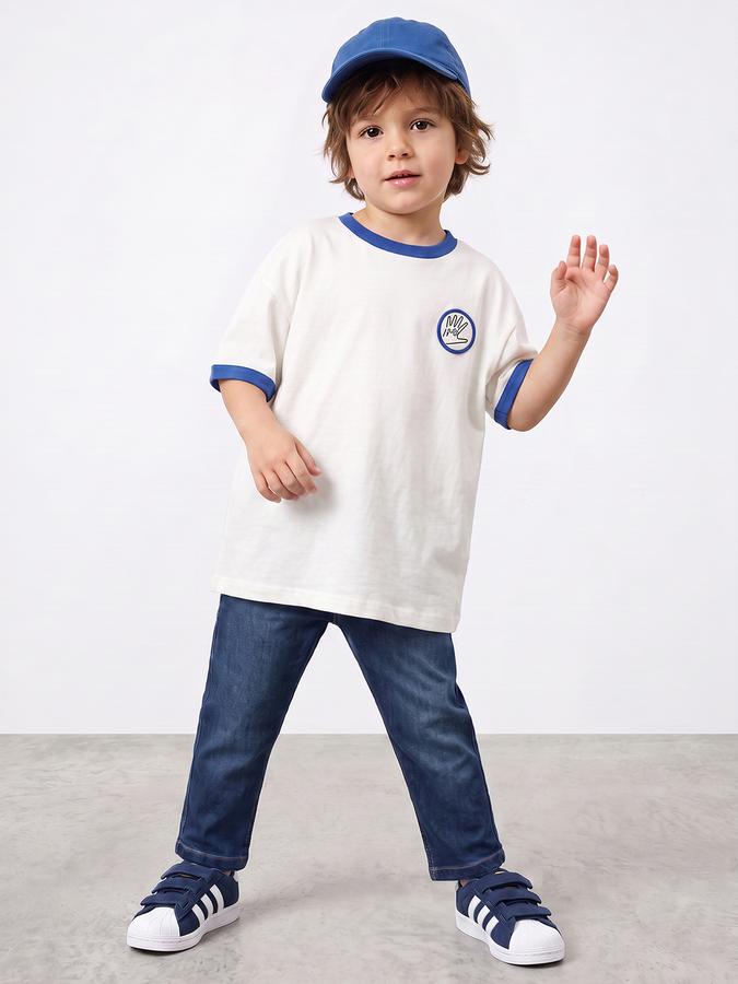 R&B Boys Mid Blue Solid Mid Rise Stretchable Jeans